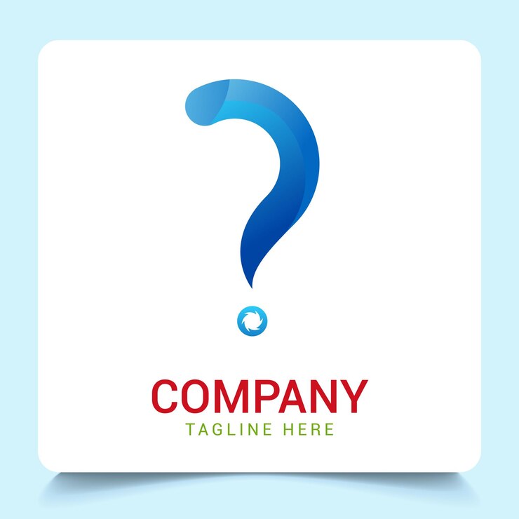 Minimo Quale icona '?' design del logo con colori sfumati.