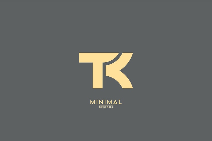 Vettore minimo stile creativo unico lettera tk kt logo monogramma linea modello di disegno artistico