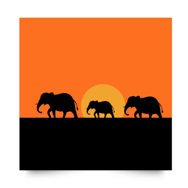 Minimo tramonto ed elefante