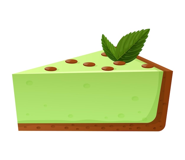 Mint cheesecake concept icon peppermint con sapore di cioccolato natural taste cartoon vector