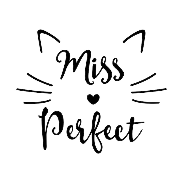 Miss amore perfetto disegno a mano tipografia t-shirt design pronto per la stampa