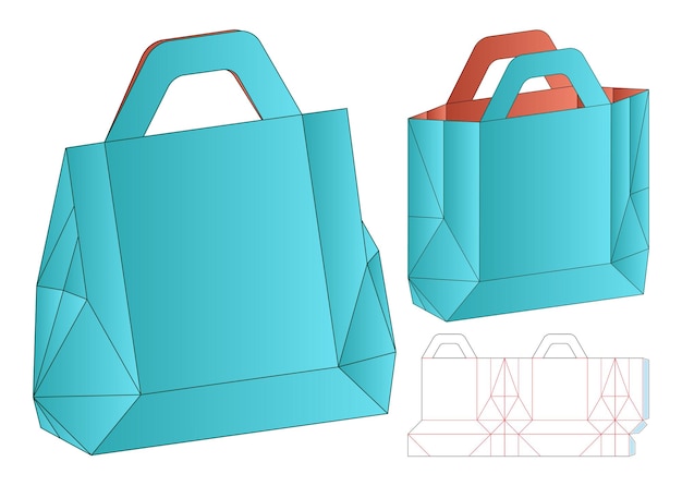 Mockup 3d di progettazione del modello fustellato di imballaggio della scatola
