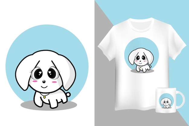 Mockup cagnolino cane t shirt modello design divertente