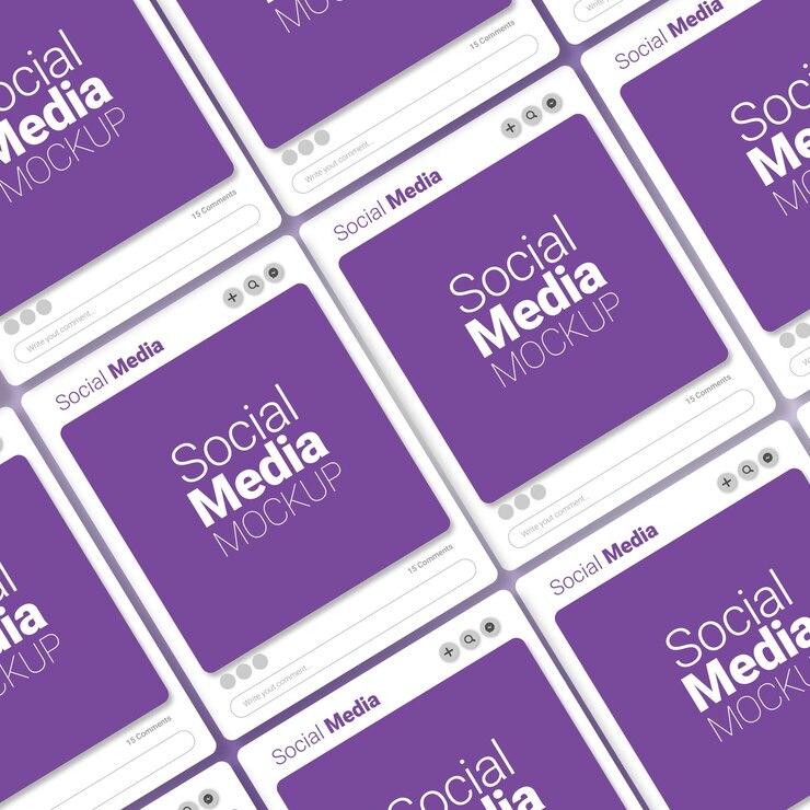 Vettore mockup dei social media per il branding