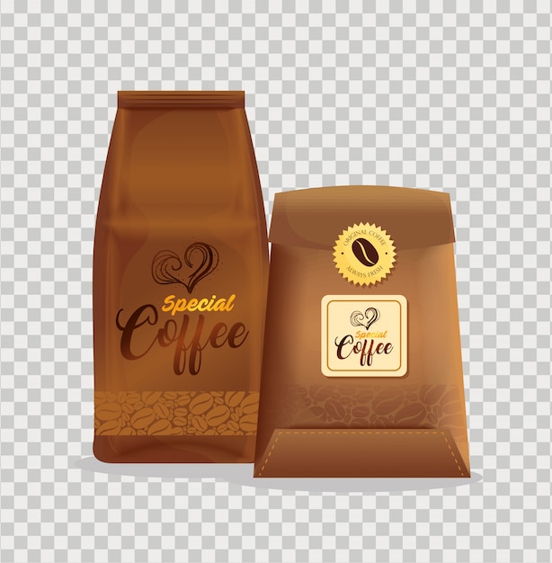 Mockup di branding impostato per caffetteria, ristorante, mockup di identità aziendale, sacchetti di carta di caffè speciale