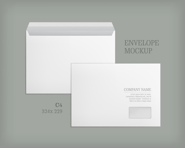 Mockup di buste aperte e chiuse