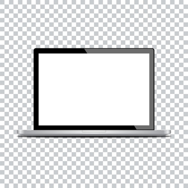 Mockup di computer portatile e schermo trasparente per un facile luogo demo Vettore