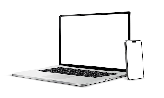 Mockup di computer portatile e telefono cellulare