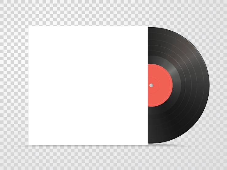 Vettore mockup di copertina in vinile e cartone