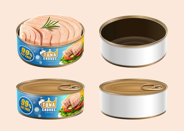 Mockup di lattine di tonno