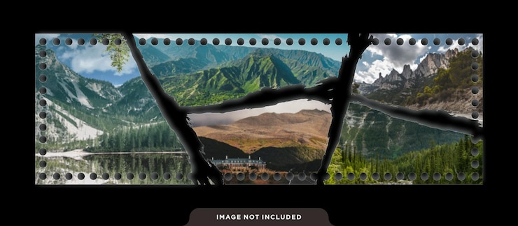 Vettore mockup di moodboard per cornici per foto strappate da viaggio
