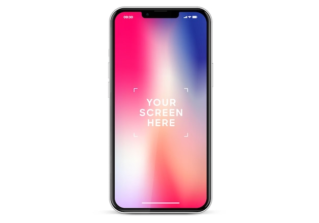 Mockup di smartphone 3d di alta qualità con angolazione diversa e sfondo isolato per mostrare l'app mobile