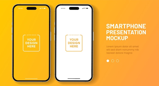 Mockup di smartphone 3d di alta qualità con diverse angolazioni e sfondo isolato per l'app mobile show