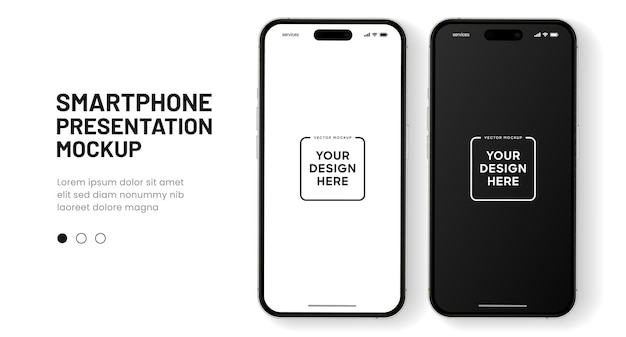 Mockup di smartphone 3D di alta qualità con diverse angolazioni e sfondo isolato per la mostra di app mobile