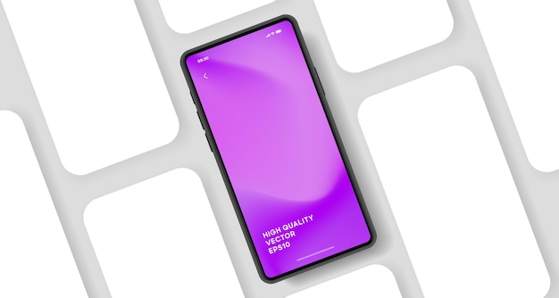 Mockup di smartphone 3D di alta qualità con diverse angolazioni e sfondo isolato per la mostra di app mobile