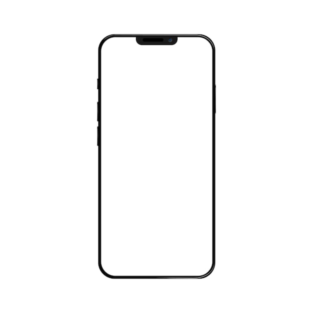 Mockup di smartphone a vista anteriore vettoriale realistica