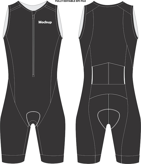 Mockup di tuta da triathlon senza maniche da ciclismo