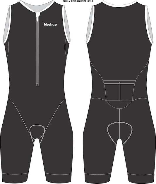 Mockup di tuta da triathlon senza maniche da gara ciclistica