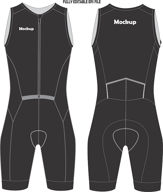 Mockup di tuta sportiva a manica corta da gara ciclistica