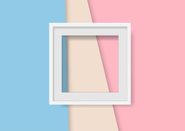 Mockup di una cornice bianca vuota Composizione minima con cornice vuota Minimalismo