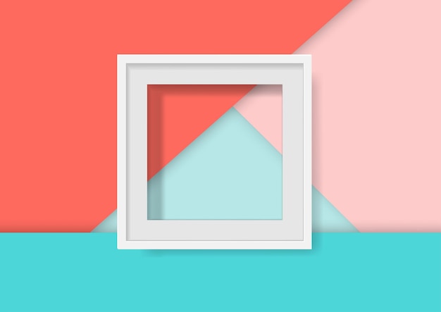 Mockup di una cornice bianca vuota Composizione minima con cornice vuota Minimalismo