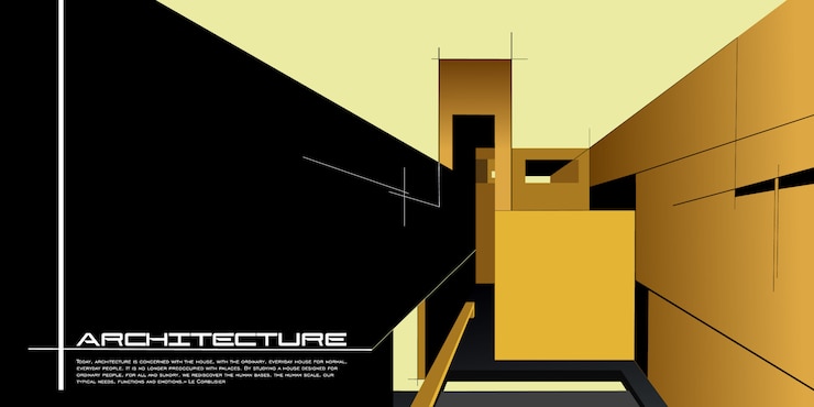 Vettore mockup di vettore di architettura contemporanea per una pagina di destinazione layout o design opuscolo pubblicitario o volantino