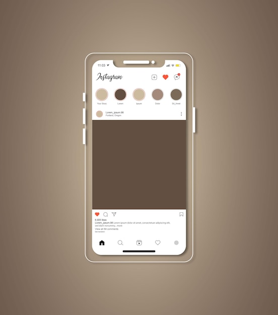 Mockup Iphone 13 con vettore di Instagram