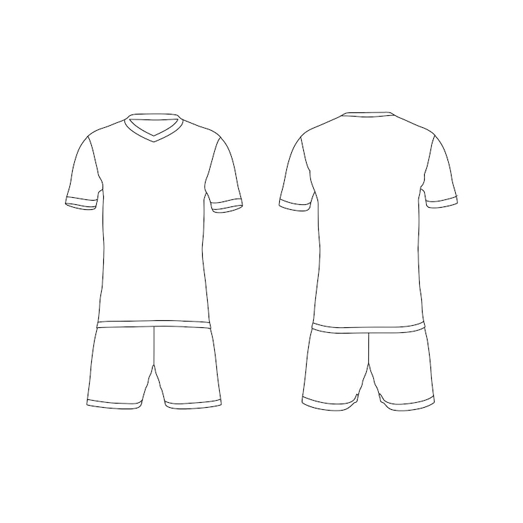 Vettore mockup maglia da calcio o pallavolo uomo scollo a v