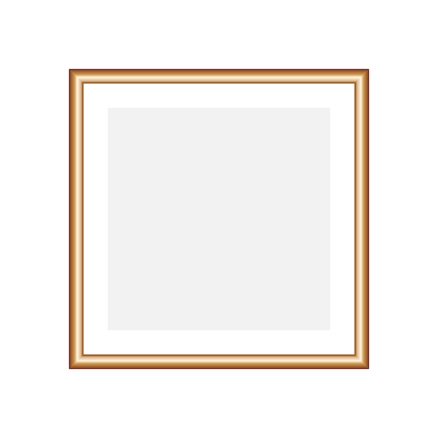 Mockup quadrato cornice per foto Cornice dorata vuota realistica