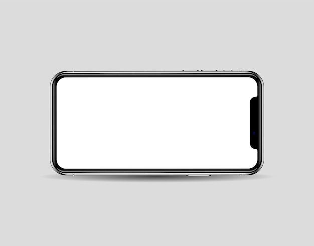 Mockup realistico dello schermo vuoto dello smartphone con diverse angole e sfondo isolato
