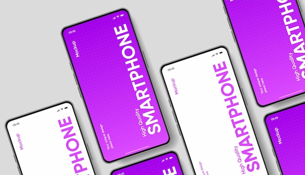 Mockup realistico di smartphone vettore di telefono cellulare con isolato su sfondo bianco fronte del dispositivo