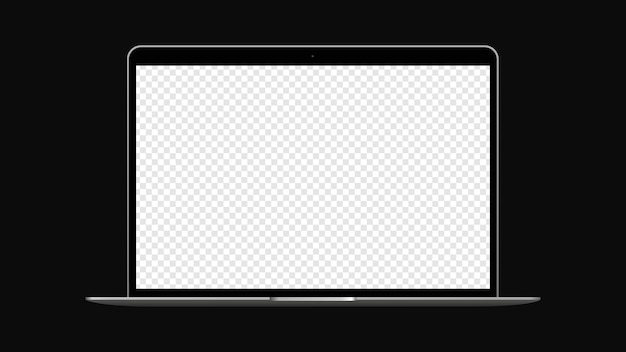 Mockup realistico portatile con sfondo trasparente. Illustrazione vettoriale
