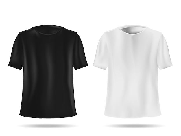 mockup vettoriale di t-shirt in bianco e nero