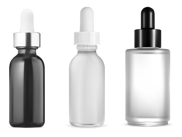 Mockup vettoriale per flacone contagocce per siero Olio cosmetico