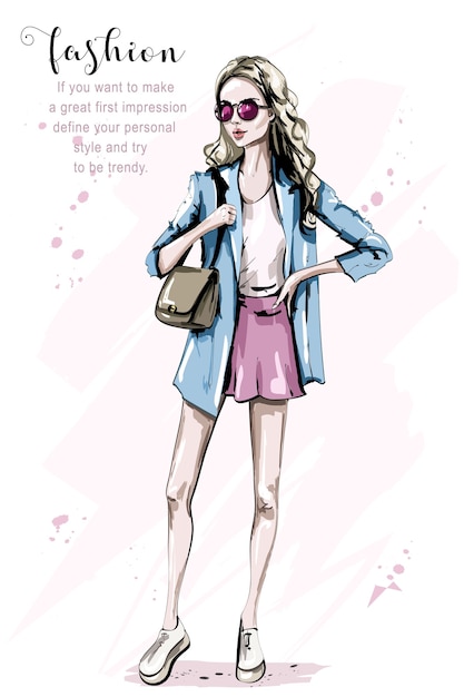 Moda donna con borsa