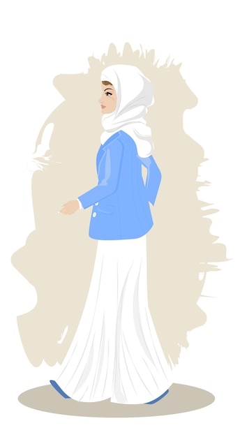 Moda moderna per ragazza hijab premium vettoriale
