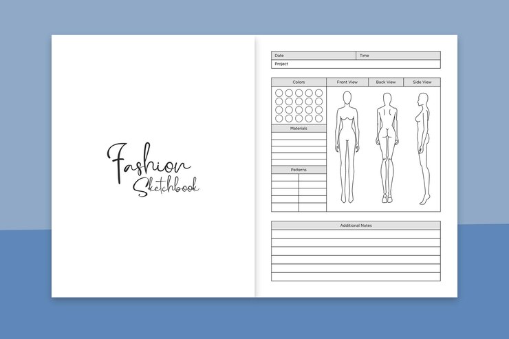 Vettore moda sketchbook kdp interni