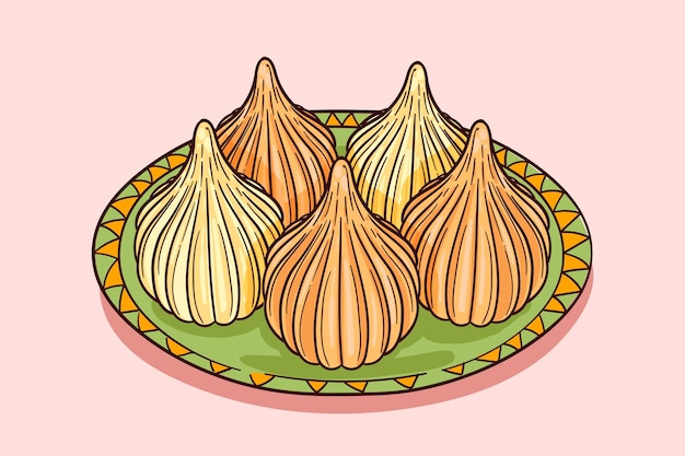 Modak disegnato a mano illustrato