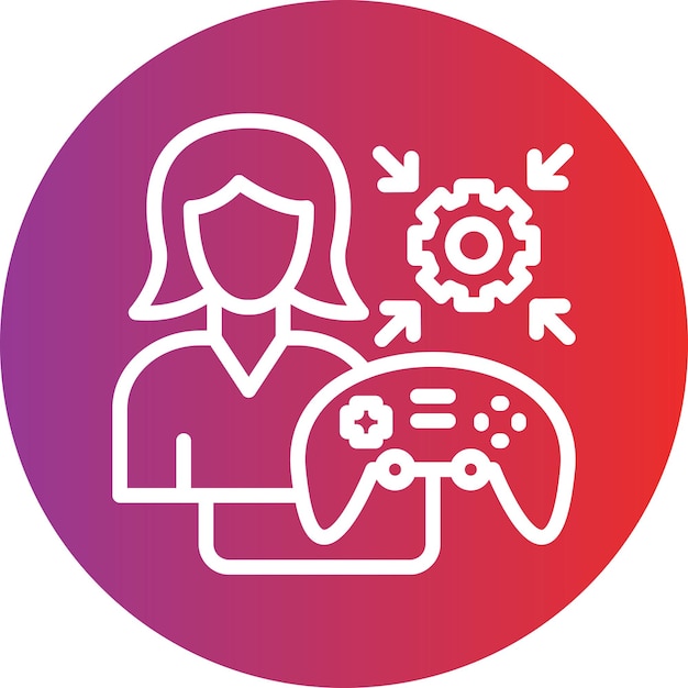 Modder di gioco a progettazione vettoriale Stile di icona femminile