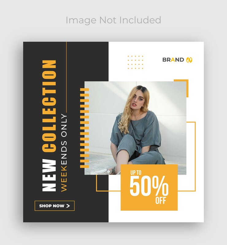 Modella di banner di vendita di moda per Instagram e social media