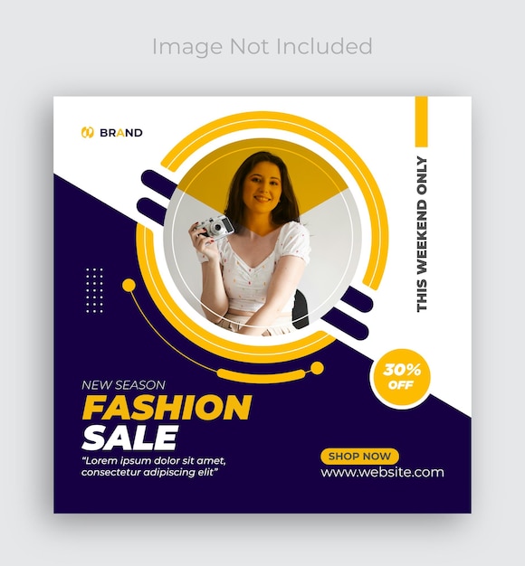 Modella di banner di vendita di moda per Instagram e social media
