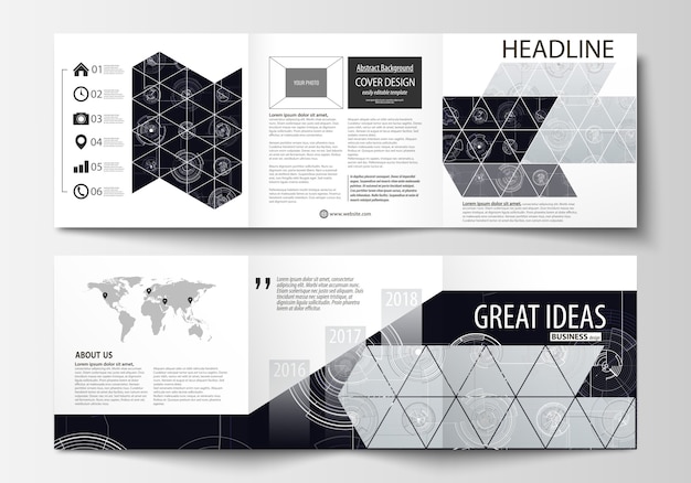 Modelli di business per brochure tri-fold quadrati