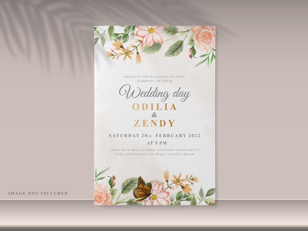 modelli di carta di invito matrimonio floreale elegante