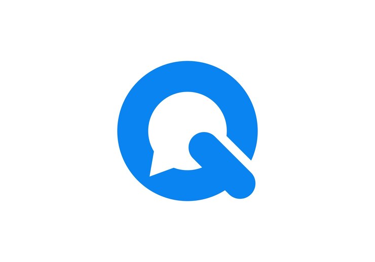 Vettore modelli di design del logo della chat di lettera q