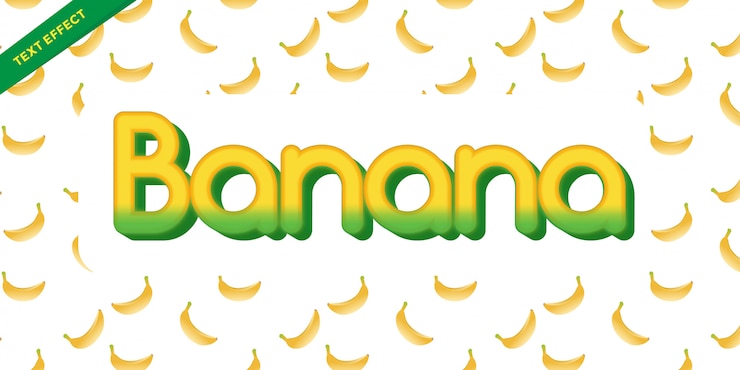 Vettore modelli di design di colore giallo banana stile di carattere