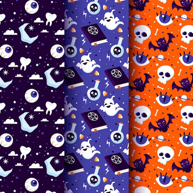Modelli di halloween design piatto
