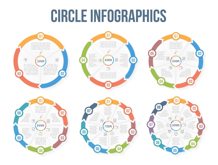 Vettore modelli di infografica circolare