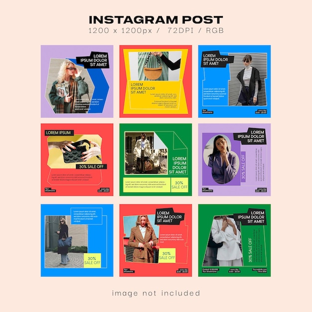 Modelli di post sui social media di vendita di moda