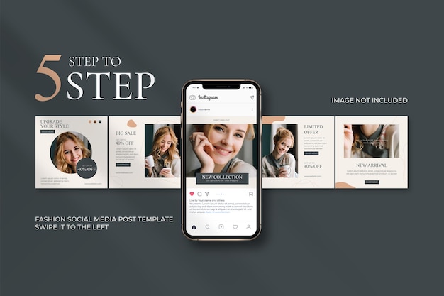 Modelli di post sui social media di vendita di moda