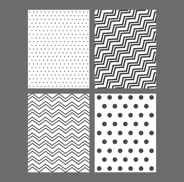 Modelli impostati, trame in bianco e nero, design per la decorazione, carta da imballaggio, stampa, tessuto tessile